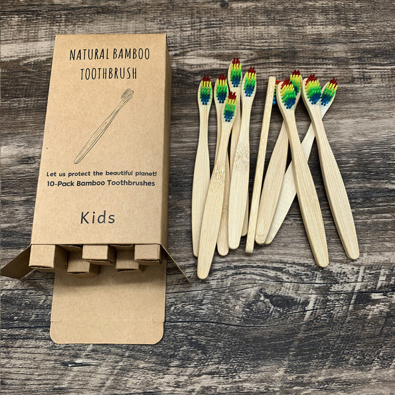 Soft-bristled bamboo toothbrush set
