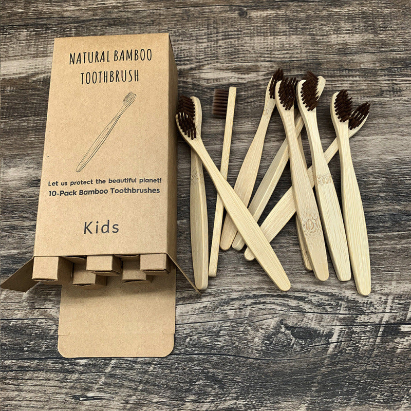 Soft-bristled bamboo toothbrush set