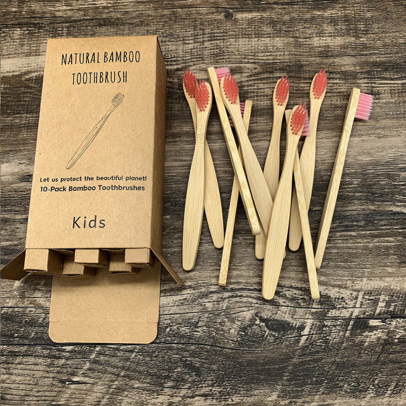 Soft-bristled bamboo toothbrush set