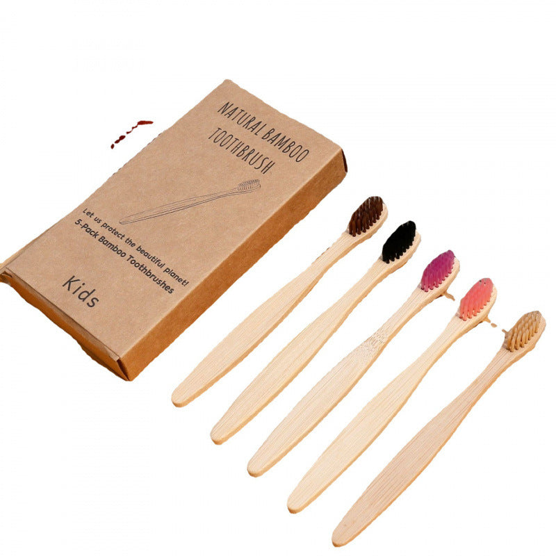 Soft-bristled bamboo toothbrush set
