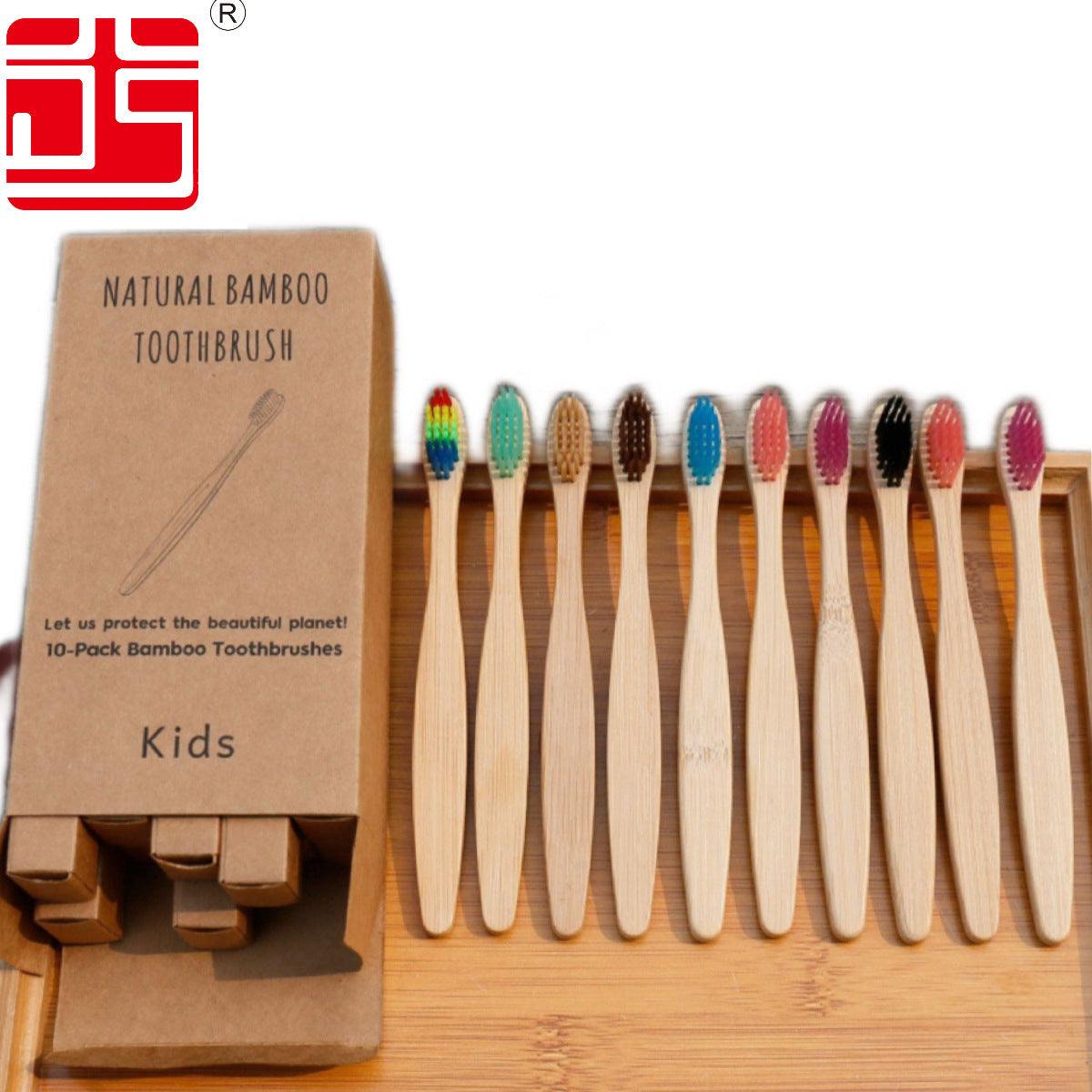 Soft-bristled bamboo toothbrush set