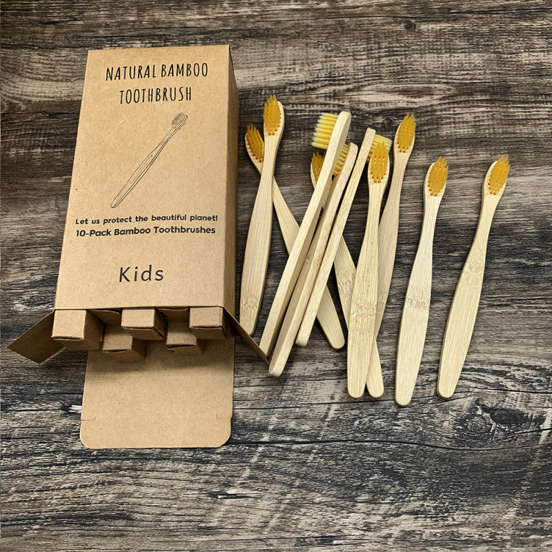 Soft-bristled bamboo toothbrush set