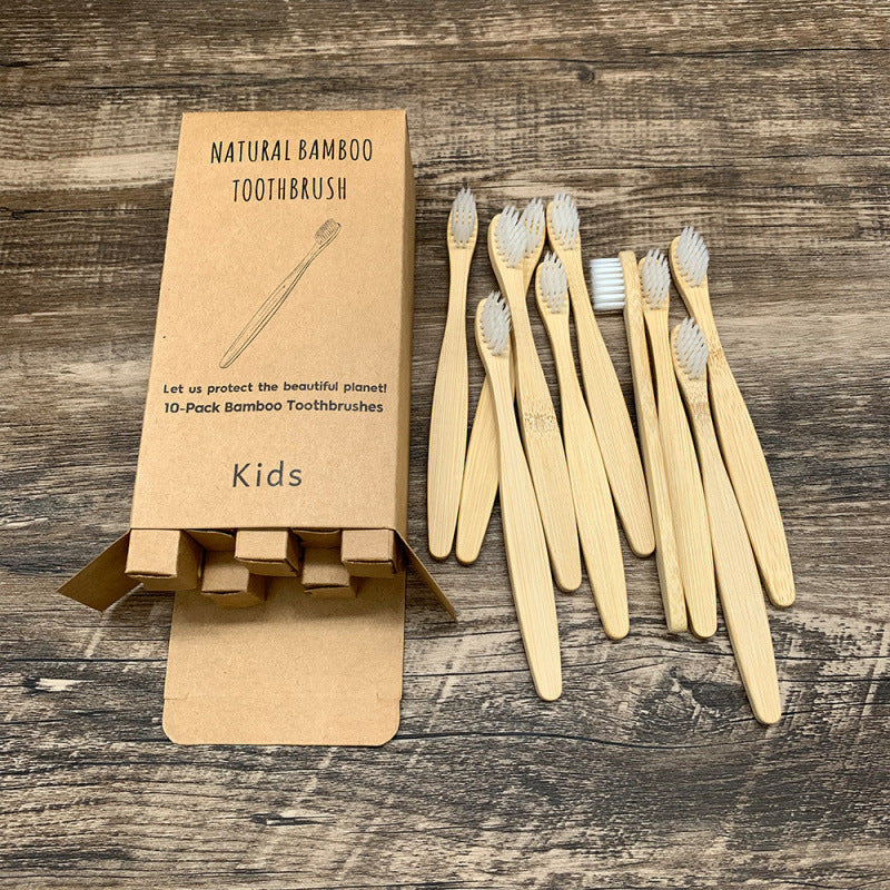 Soft-bristled bamboo toothbrush set