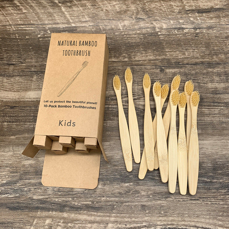Soft-bristled bamboo toothbrush set