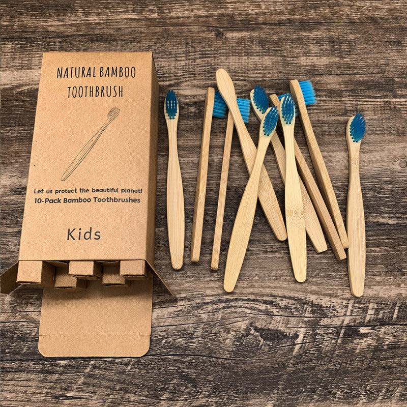 Soft-bristled bamboo toothbrush set