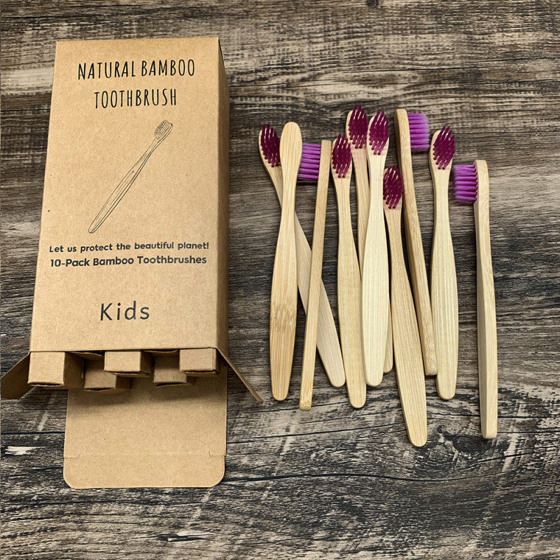 Soft-bristled bamboo toothbrush set