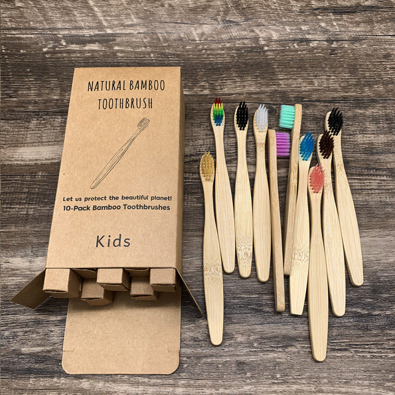 Soft-bristled bamboo toothbrush set