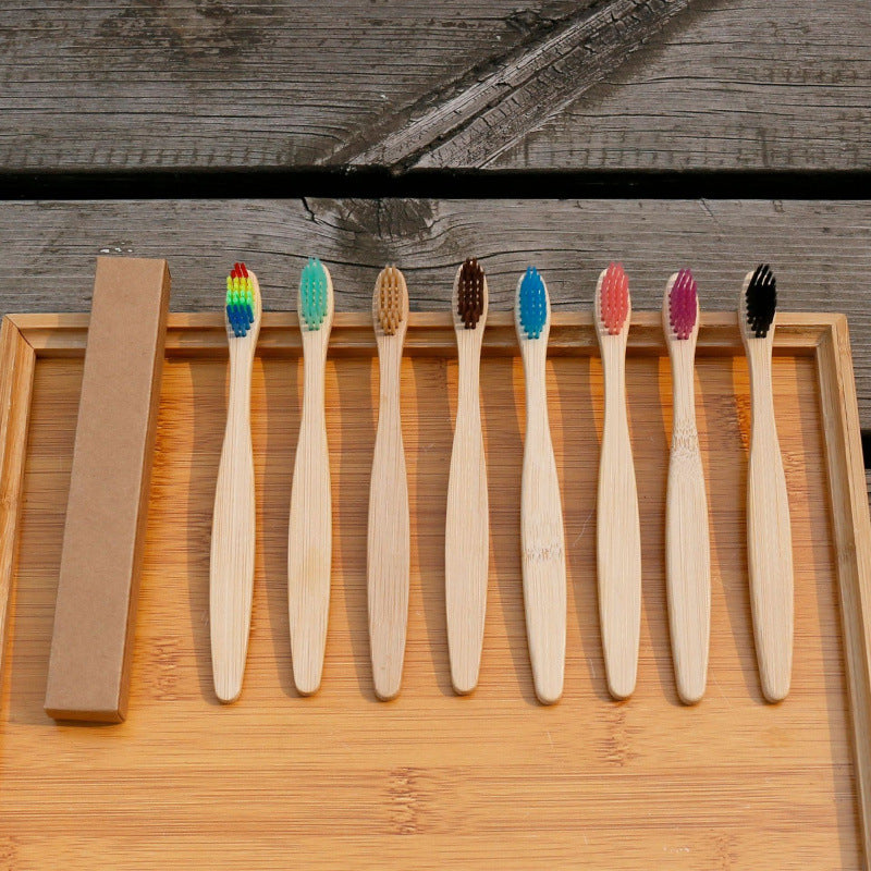 Soft-bristled bamboo toothbrush set