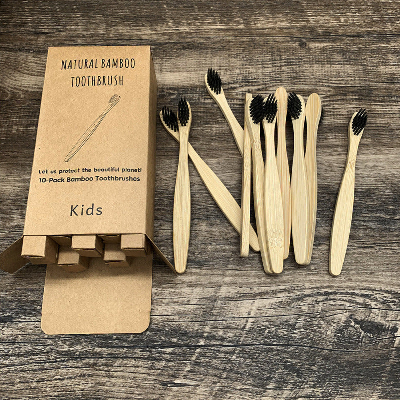 Soft-bristled bamboo toothbrush set