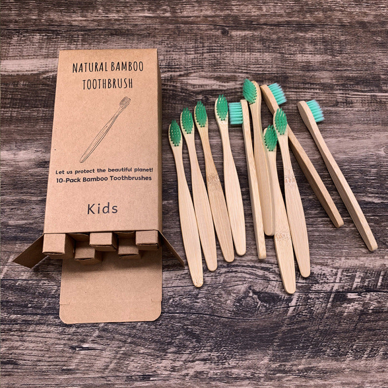 Soft-bristled bamboo toothbrush set