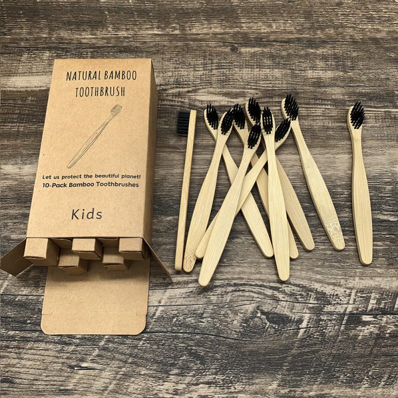 Soft-bristled bamboo toothbrush set